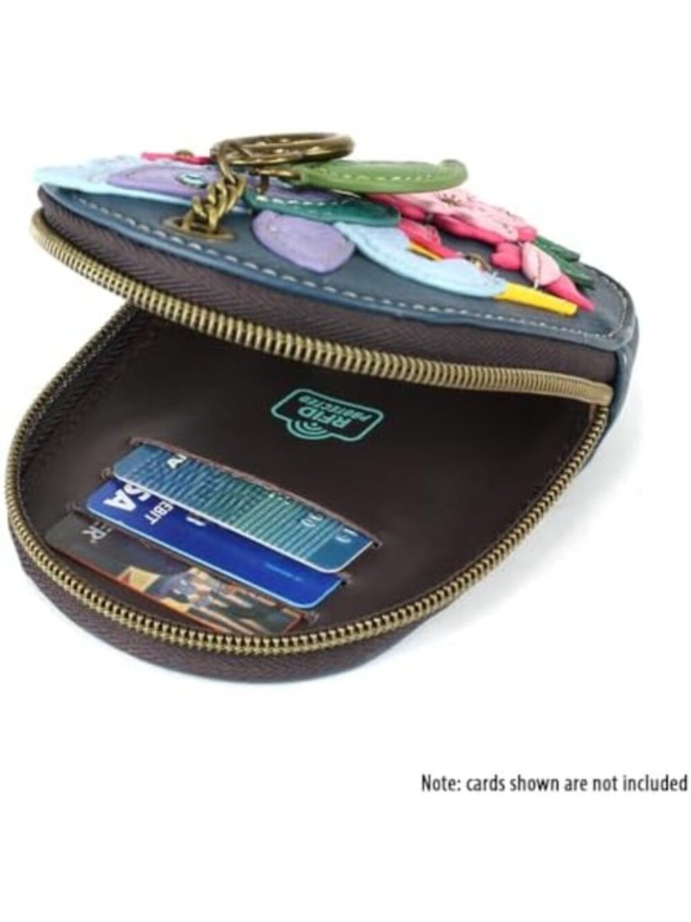 Mini Coin Purse Keychain - RFID Card Holder & Accessory - Hummingbird Design - Picture 4 of 7